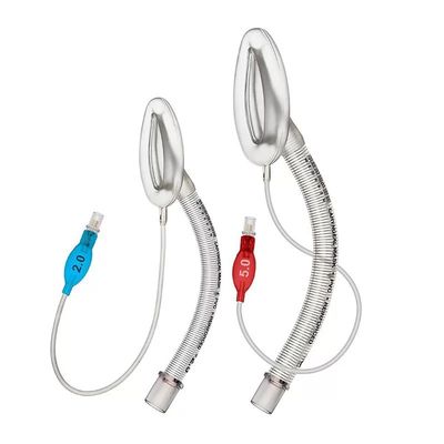 Хорошая цена Укрепленная одноразовая ларингеальная маска дыхательные пути LMA медицинского класса Силиконовый манжетка Прозрачная PVC трубка с стальной проволокой класс II анестезия расходные материалы онлайн